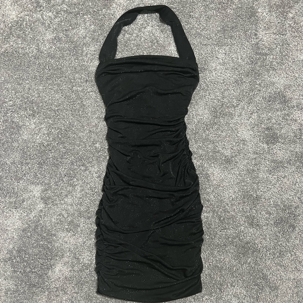 Oh Polly Black Halter Mini Dress